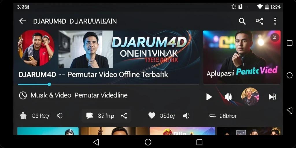 Tampilan antarmuka aplikasi DJARUM4D untuk Pemutar Video Offline.