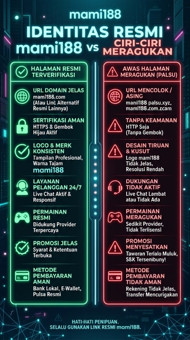 Tampilan kanal resmi mami188